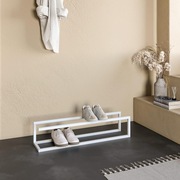 Nowoczesna Metalowa Półka na Buty LINEA – 85 cm – Biała | Loft Design