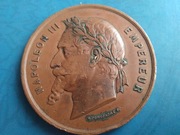 Medal Francja Napoleon III z 1867 rok, miedź, 61 gram