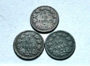 Zestaw : 3x 5/10 Krajcara 1858 Mennice Mediolan, Kremnica, Wiedeń 