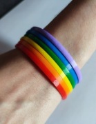 Bransoletka TĘCZA, Parada Równości, rainbow, zestaw 6szt. lgbt PRIDE, disco
