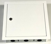 Szafka podtynkowa metalowa biała 300x300x100mm zamykana na klucz