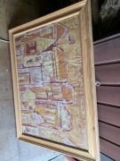 Stary obraz w ramie na materiale z 1999 roku 79x59cm