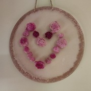 Obraz okrągły z motywem serca w żywicy 30x30