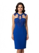 Chabrowa sukienka koktajlowa zdobiona elegancja M