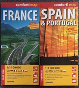 Mapy laminowane Francja oraz Hiszpania, Portugalia