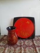 Wazon + taca wykonane z laki ( wietnam).