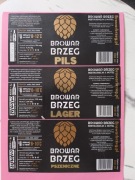 3 etykiety z browaru Brzeg 