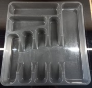 Wkład na sztućce do szuflady szary 7 komorowy plastikowy