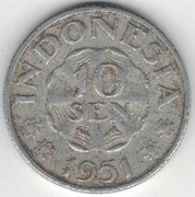 Indonezja 10 sen senów 1951 - 23 mm - nr 3