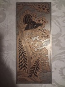 metalowa grawera ścienna z ptakiem wykonana w zakładach w Złatouście. 