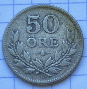01347 Szwecja 50 ore 1927 srebro 