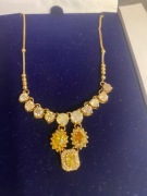 Naszyjnik z diamentami ( szlif brylantowy ) , 14 kt  złoto .