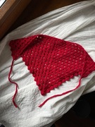 Chusta ażurowa czerwona/ brązowa 