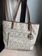 Michael Kors beżowa logowana torba torebka