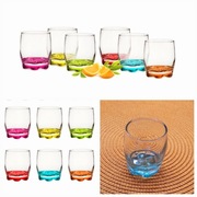 NISKIE SZKLANKI DO LIKIERU NALEWKI KOLOROWE DNO 0,80ml 4 SZTUKI + GRATIS