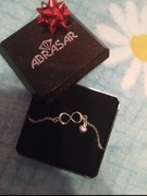 SREBRNA BRANSOLETKA DAMSKA NIESKOŃCZONOŚĆ KONICZYNKA SERCE PRÓBA 925 GRAWER