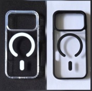 Etui/case klasyczne przezroczyste i czarne z MagSafe na iPhone'a 17 pro