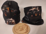 Komplet czapka komin Traktor traktory bawełniany 