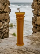 Świeca z naturalnego wosku pszczelego Kolumna Koryncka Zielony Świecownik