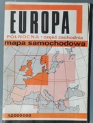 Europa Północna - część zachodnia mapa samochodowa 1979