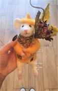Jesienna myszka filcowana ozdoba filc rękodzieło 