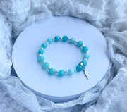 Bransoletka z kamieni naturalnych Lekkość z zawieszką piórko Amazonit