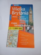 Wielka Brytania, mapa samochodowa.