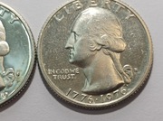 zestaw 2 monet 1/4 quarter dollar dolar 1776-1976, srebro S