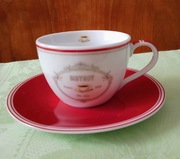 Dwie porcelanowe filiżanki do espresso ze spodkami Nuova Włochy 