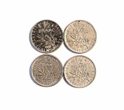 monety 1/2 franc  ,zestaw  5  szt  