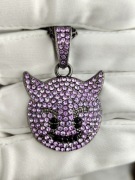 Naszyjnik męski fioletowy diabeł drill swag trap ice streetwear 