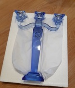 Świecznik szklany trój-ramienny niebieski BY-BOO - NOWY!