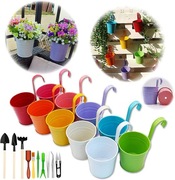 Doniczki wiszące na rośliny kwiaty kolorowe 10szt. +mini narzędzia zestaw