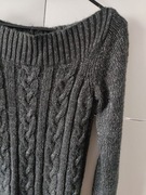 S 36 sweter dłuższy tunika sukienka błyszcząca srebrna nitka new look 