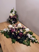 Stroik na grób, kompozycja na cmentarz, wiązanka z wazonem , zestaw.ST77K