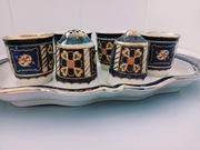 **serwis KOBALTOWY patera jajcarki przyprawnik Royal Winton 1934+