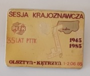 Przypinka PRL  35 lat PTTK  Olsztyn-Kętrzyn 85'
