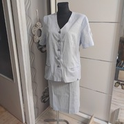 Komplet błękitny bluzka +spódnica 48