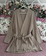ZARA kardigan S beżowy wiązanie sweter