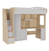 Meblościanka z łóżkiem i biurkiem dla pokoju młodzieżowego