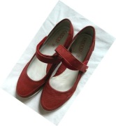 Lasocki, bordowe skórzane baleriny, półbuty 40/26cm