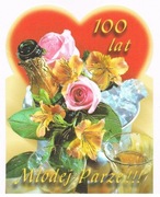 Naklejki na wódkę weselną "100 lat Młodej Parze" 10 szt.