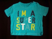 F&F t-shirt niebieski 74 9,5kg morski