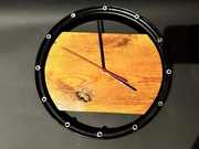 Zegar Ścienny z Drewnem i Metalem Unikalny Ręcznie Wykonany
