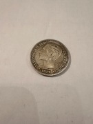Moneta Srebro ALFONSO XII REY 1877 DE ESPANA 5 PESETAS- Hiszpania