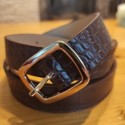 Pasek skóra natur. 106cm nowy bez etykiety złota klamra 