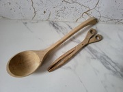 Ekskluzywna Drewniana Chochla Czerpak Nożyczki Nożyce Drewniane z Drewna