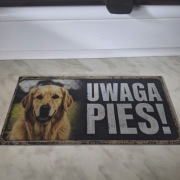 Tabliczka UWAGA PIES Golden Retriever | DIBOND | Personalizacja | Producent