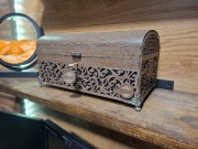 PREMIUM Zamykana na kluczyk drewniana szkatułka skrzynka - HDF: Wenge