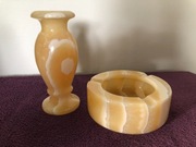 Wazon Popielnica-świecznik Alabaster Egipt PRL Daj nowe przeznaczenie